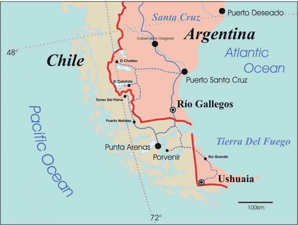 Peta patagonia Chile