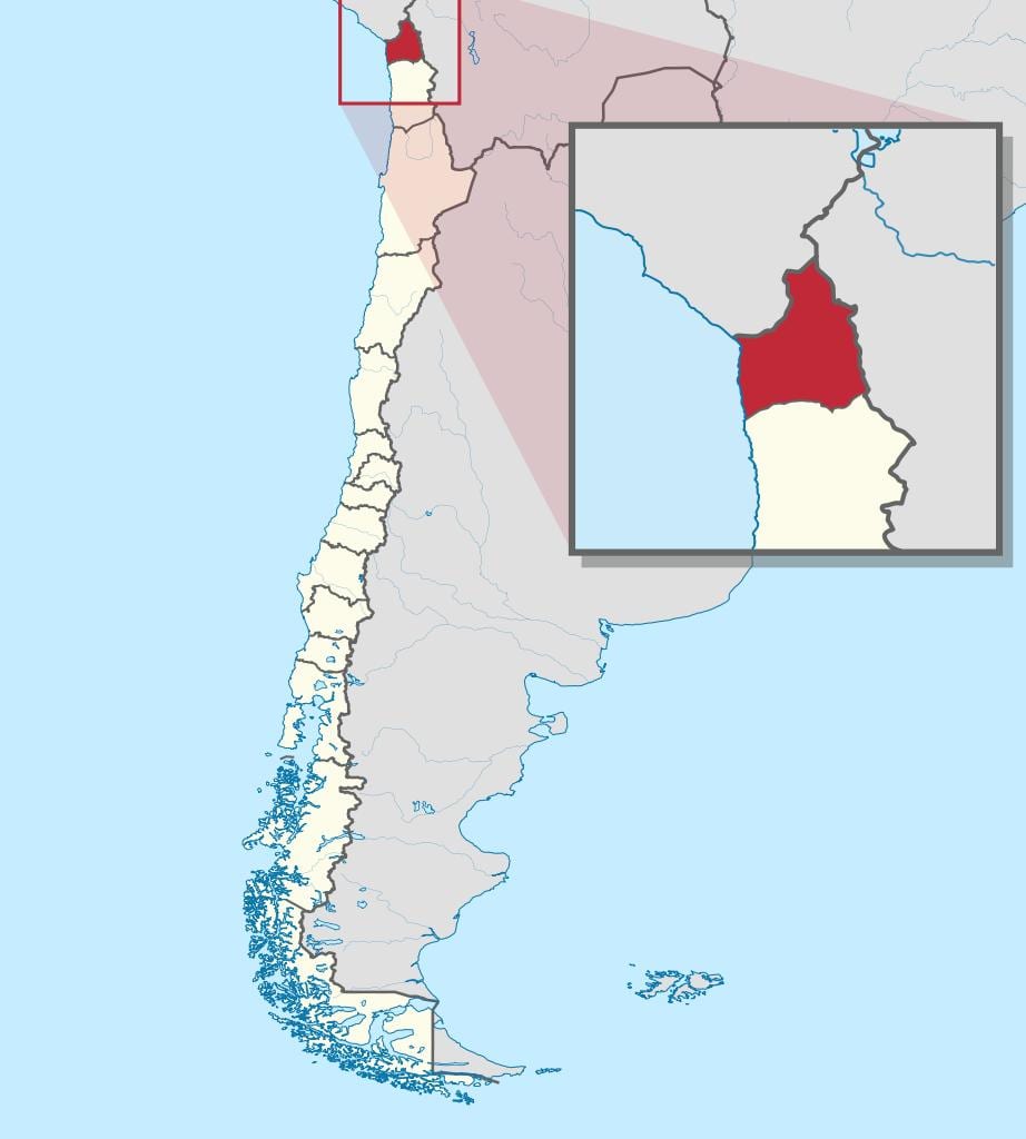 Peta arica Chile