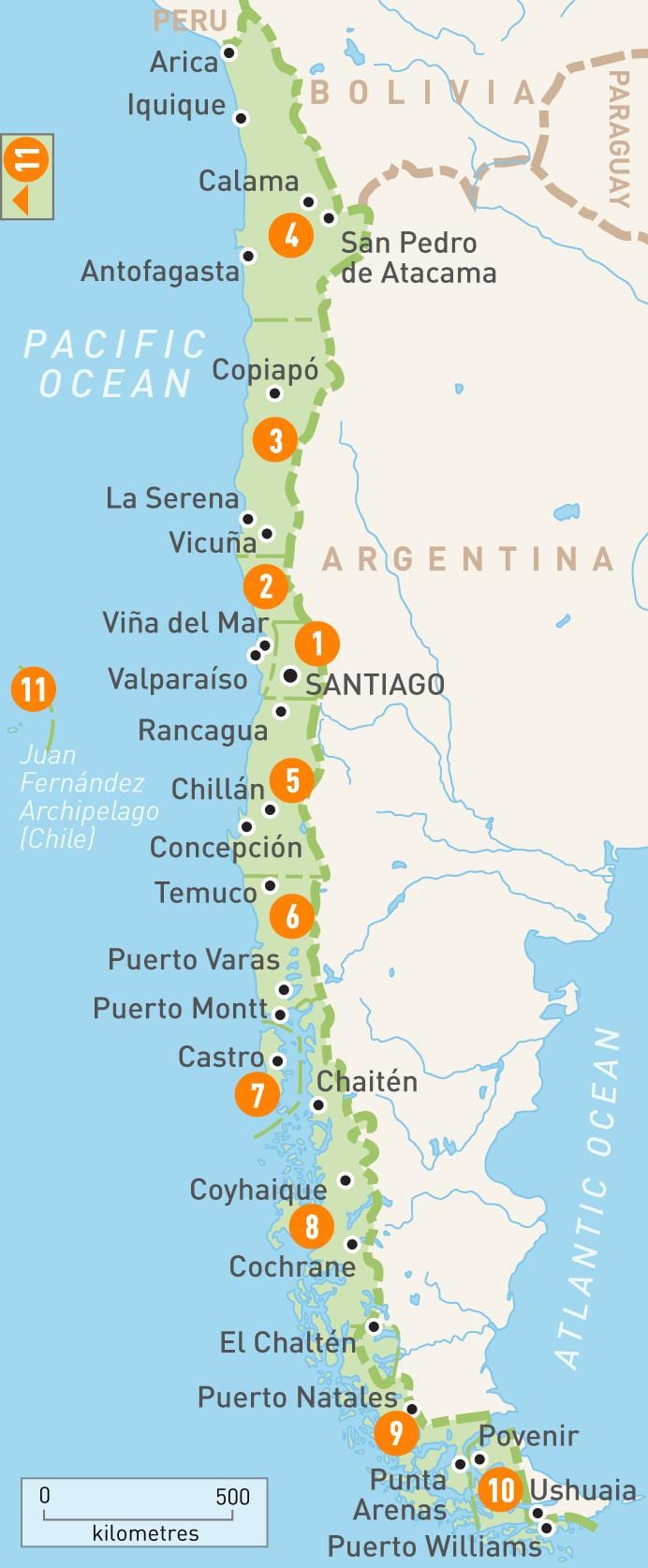 Chile wilayah peta