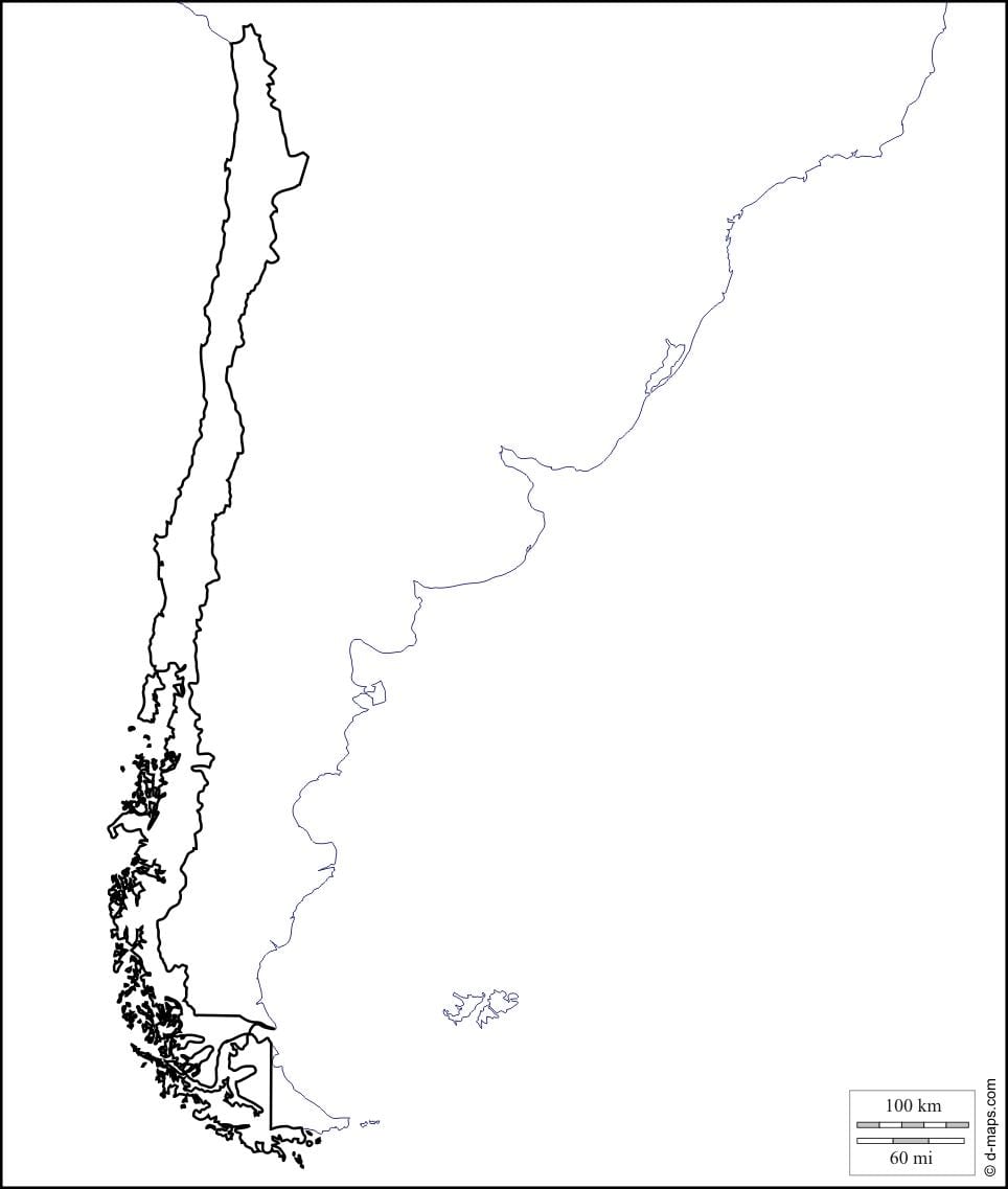 peta kosong Chile