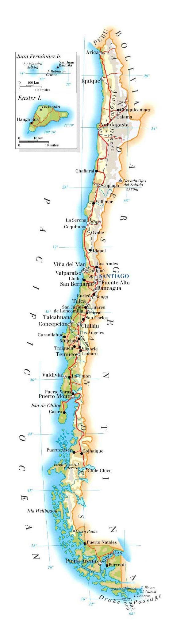 Peta Chile taman nasional 