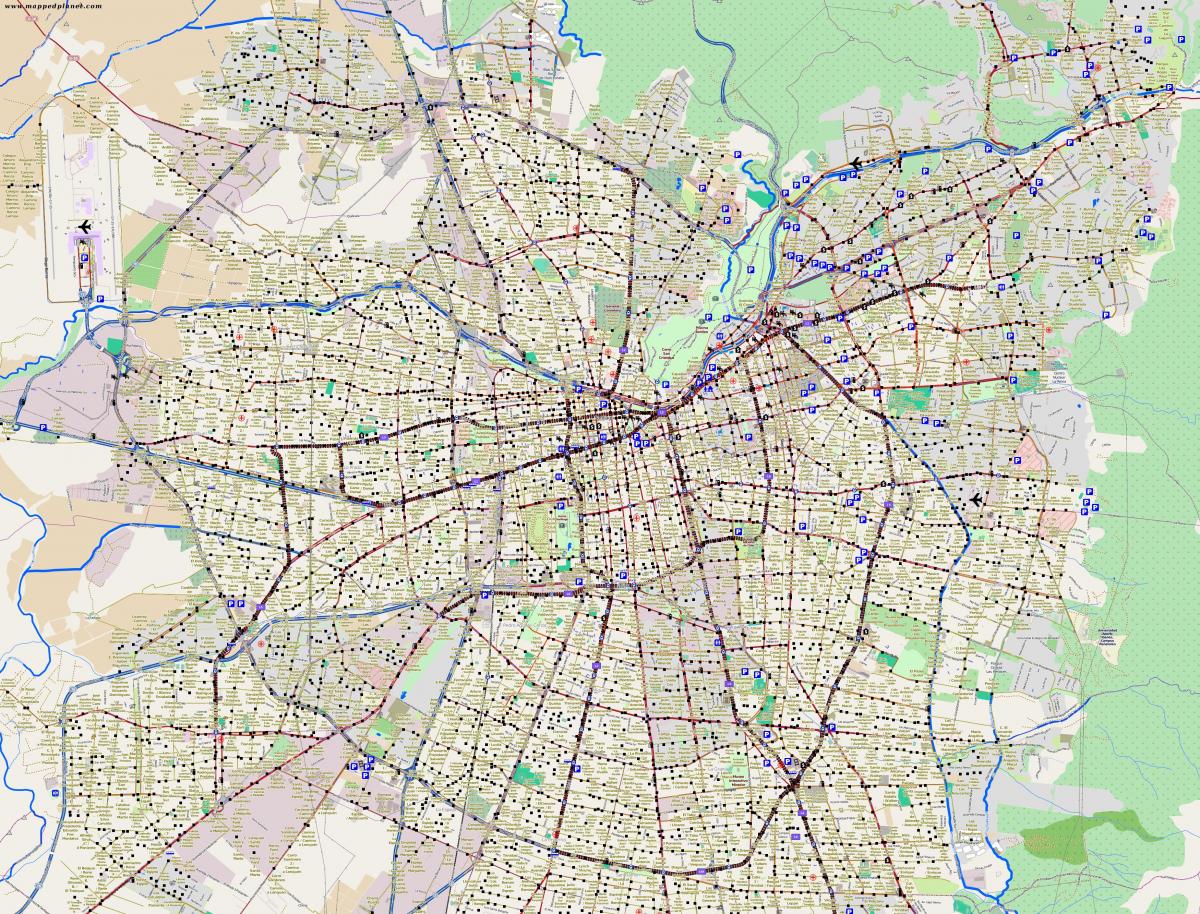 peta bandar santiago Chile