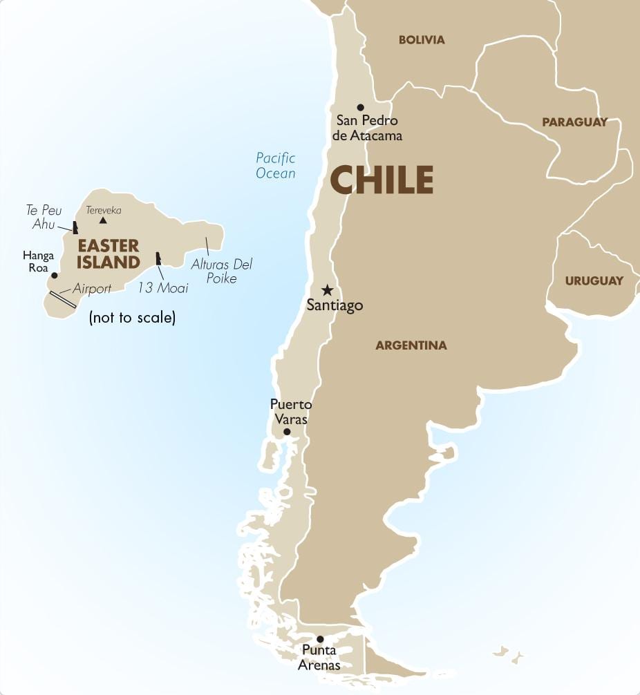 peta Chile termasuk pulau paskah