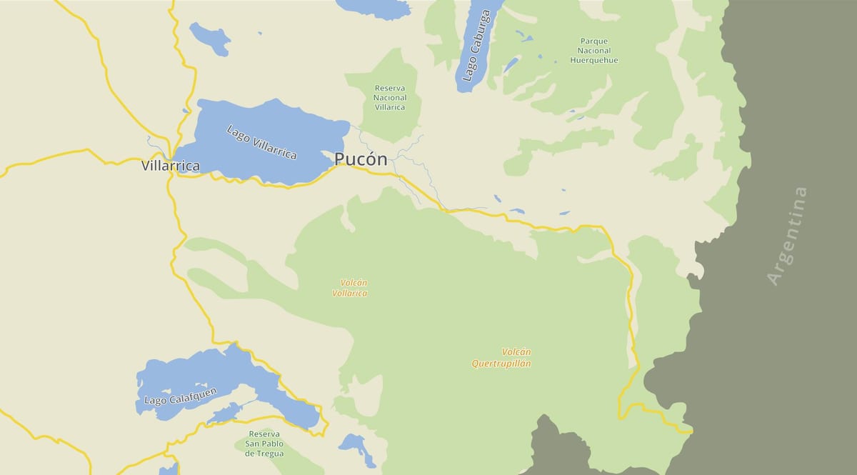 Peta pucon Chile