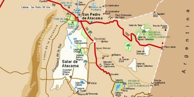 Gurun Atacama Chile peta