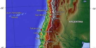 Gunung di Chile peta