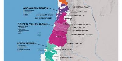 Chile negara anggur peta